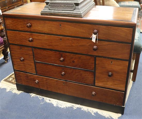 A mahogany seven-drawer chest W.114cm